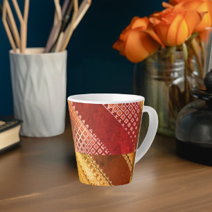 Taza De Café Latte Abreviado asimétrico morfino 1 de 12 rojo