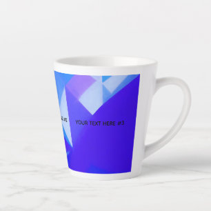 Taza De Café Latte Abstracción geométrica de onda azul