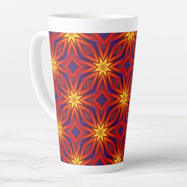 Taza De Café Latte Abstract Colorful Pattern (Ángulo izquierdo)