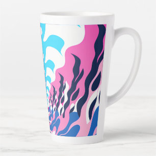 Taza De Café Latte Abstract Dream Wave – Vibrant Surreal Flow