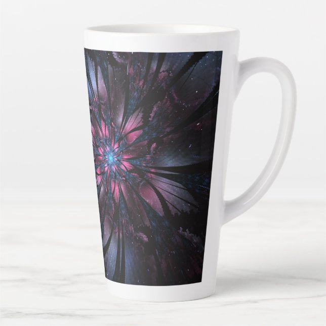 Taza De Café Latte Abstract fractal flower design.  (Derecha)