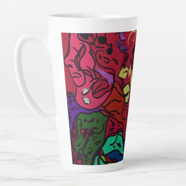 Taza De Café Latte Abstract Moon Galaxy Art  (Izquierda)
