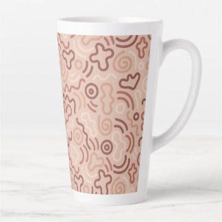 Taza De Café Latte Abstract Party Doodle Pattern