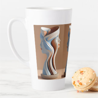 Taza De Café Latte Abstract Pottery