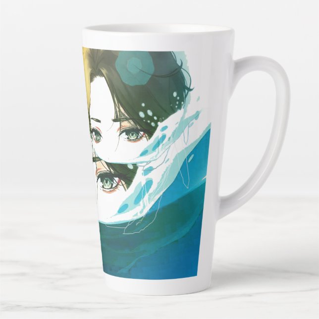 Taza De Café Latte abstract women face (Derecha)