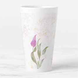 Taza De Café Latte Abstracto de lata pétalo rosa