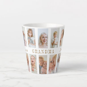Taza De Café Latte Abuela personalizada Latte Mug Fotos personaliza