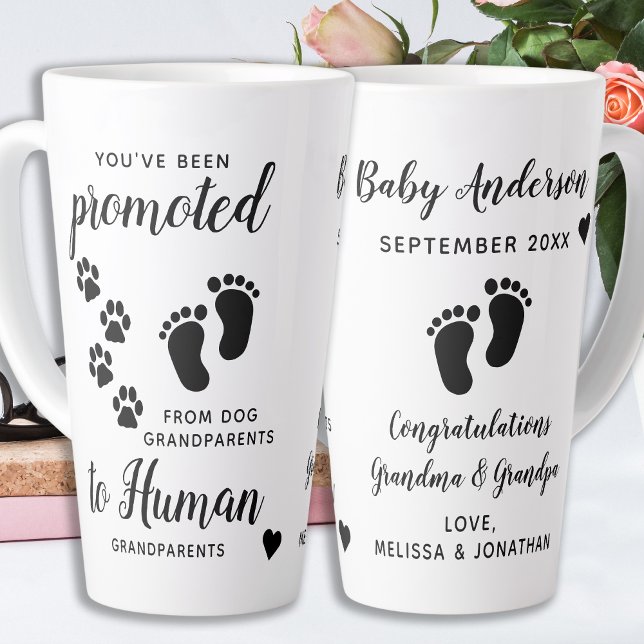 Taza De Café Latte Abuelos De Perro Promocionados A La Abuela Humana (Subido por el creador)