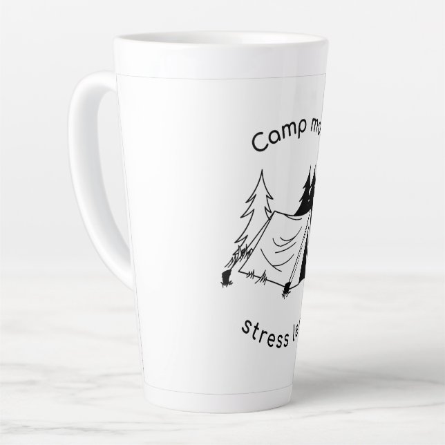 Taza De Café Latte Acampar menos estrés (Ángulo izquierdo)