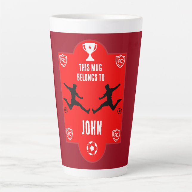 Taza De Café Latte Accesorios para fútbol (Anverso)