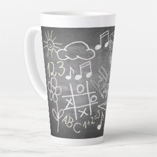 Taza De Café Latte Accesorios para la inscripción en estilo pizarra