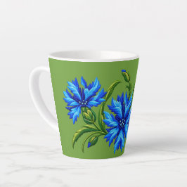 Taza De Café Latte Acentos Azules