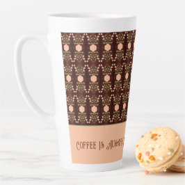 Taza De Café Latte Acentricidad floral de peach