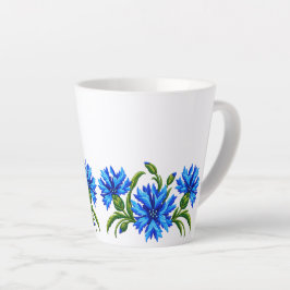 Taza De Café Latte Acentuadas Flores de Aciloy Bordado
