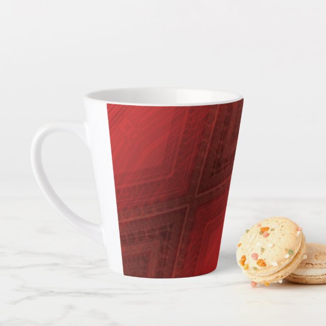 Taza De Café Latte Aceptación | Patrón de Boho Ecléctico Rojo (In situ)