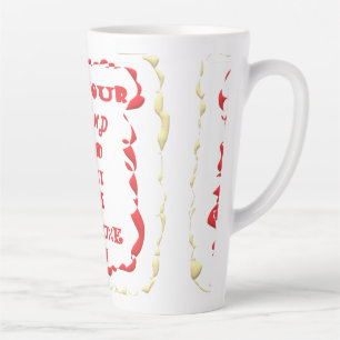 Taza De Café Latte Acerca de ser abierto de mente a todas las palabra