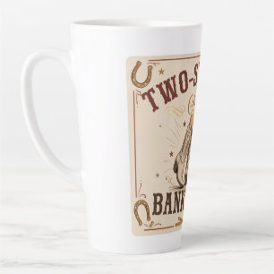 Taza De Café Latte Acercándose a la quiebra con un Two-Step signo occ