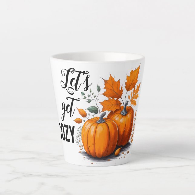 Taza De Café Latte Acogedor otoño (Anverso)