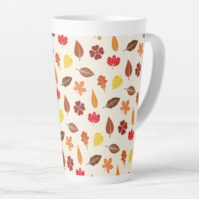 Taza De Café Latte Acogedoras hojas otoñales (Ángulo derecho)