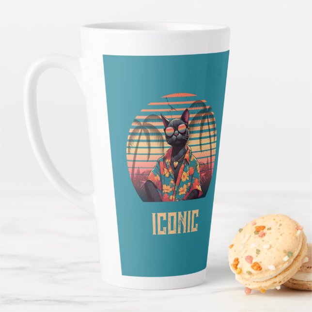 Taza De Café Latte Actitud de gatos tropicales sin tiempo (In situ)