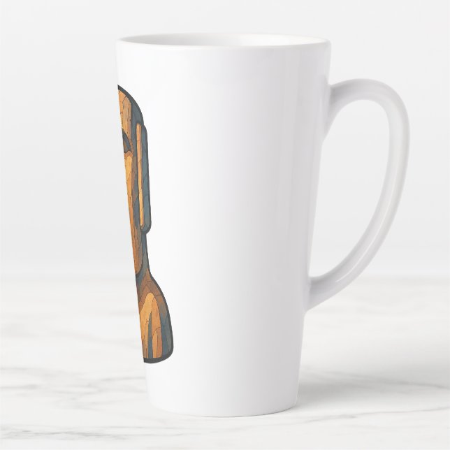 Taza De Café Latte Actitud de la antigüedad de Stoic Moai (Derecha)