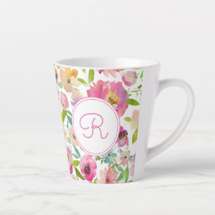 Taza De Café Latte Acuarela Boho Pastel