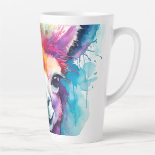 Taza De Café Latte Acuarela de Alpaca #217