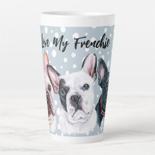 Taza De Café Latte acuarela de Bulldoges franceses