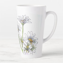 Taza De Café Latte acuarela floral Daisy I Love You Nana Gift