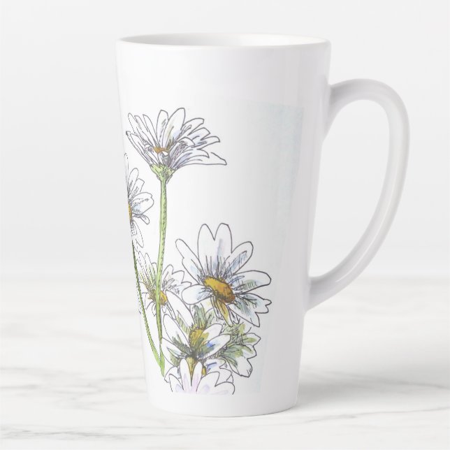 Taza De Café Latte acuarela floral Daisy I Love You Nana Gift (Derecha)
