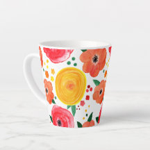 Acuarela floral rosa y amarilla