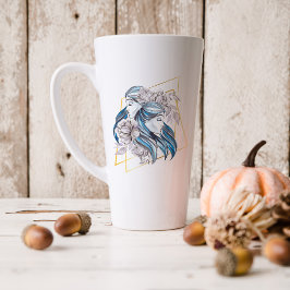 Taza De Café Latte Acuarela Géminis Astrología Signo Zodiacal | Monog