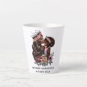 Taza De Café Latte Acuarela Madre negra e hija (3)