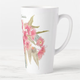 Taza De Café Latte Acuarela rosa floral Souvenir australiano grande