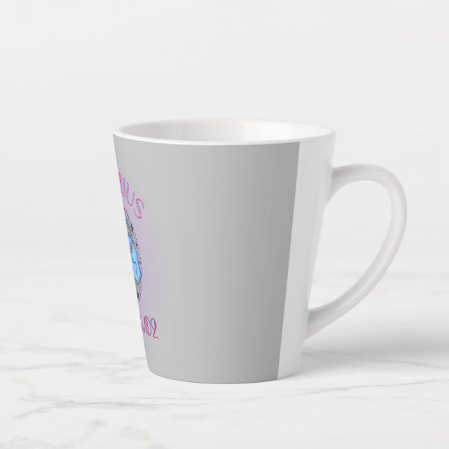 Taza De Café Latte Acuario, signo de zodiaco (Derecha)