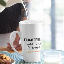 Taza De Café Latte Adicto Al Café Halloween Blanco