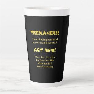 Taza De Café Latte Adolescentes Divertidos Actúan Ahora Broma