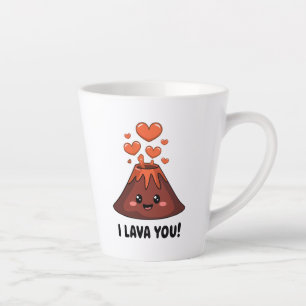 Taza De Café Latte Adorable diseño de volcán "I Lava You"