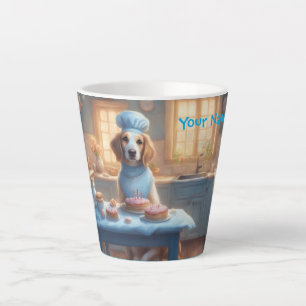 Taza De Café Latte Adorable Dod con sombrero de chef en cocina Cottag