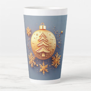 Taza De Café Latte Adorno de Navidad Resplandor ❄️ Copo de Nieve Fest