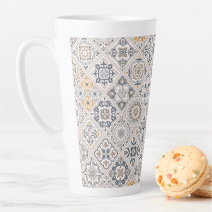 Taza De Café Latte Adorno tradicional portugués y español Boho 