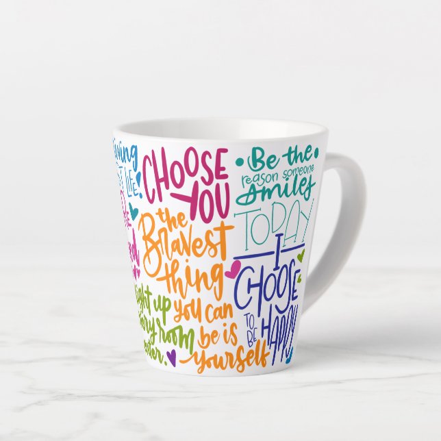 Taza De Café Latte Afirmaciones Diarias (Ángulo derecho)
