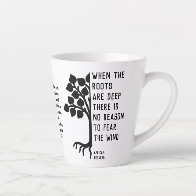 Taza De Café Latte Africano CUANDO LAS RAÍCES SON PROFUNDAMENTE crist (Derecha)