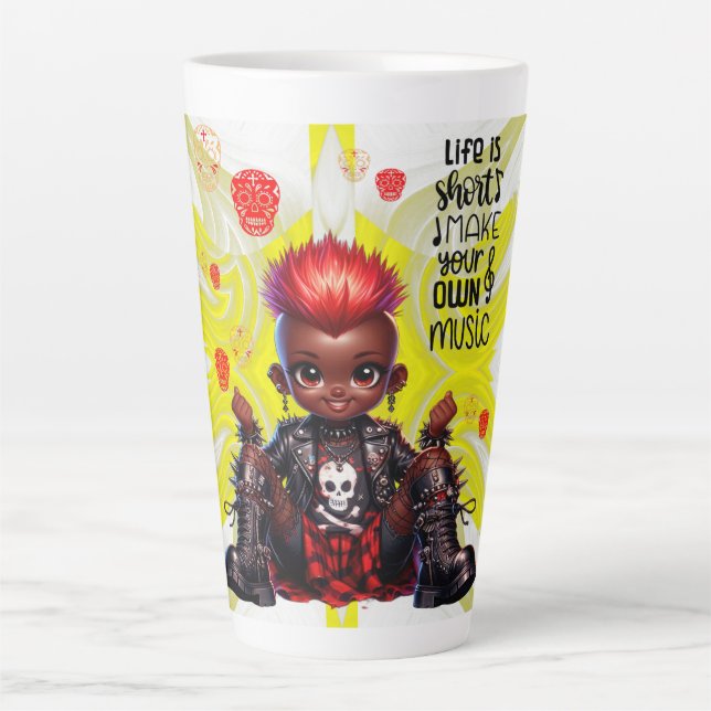 Taza De Café Latte Afropunk Make Music Latte Mug (Anverso)