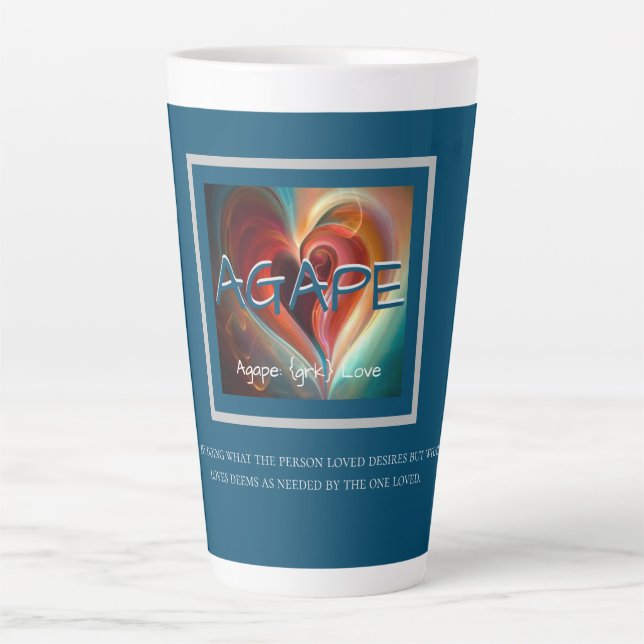 Taza De Café Latte Agape Blue - Definición (Anverso)