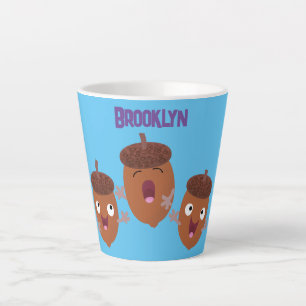 Taza De Café Latte Agradables bellotas cantando personalizado para lo