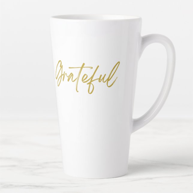 Taza De Café Latte Agradecido Tall Latte Mug (Derecha)