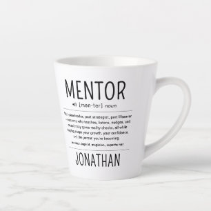 Taza De Café Latte Agradecimiento de mentor entrenador asesor diverti