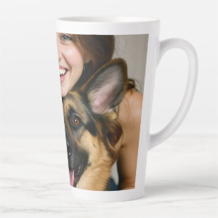 Taza De Café Latte Agregar foto de Pastor Alemán Personalizar