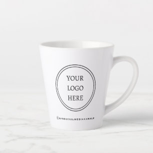 Taza De Café Latte Agregar su logotipo promocional en blanco y negro